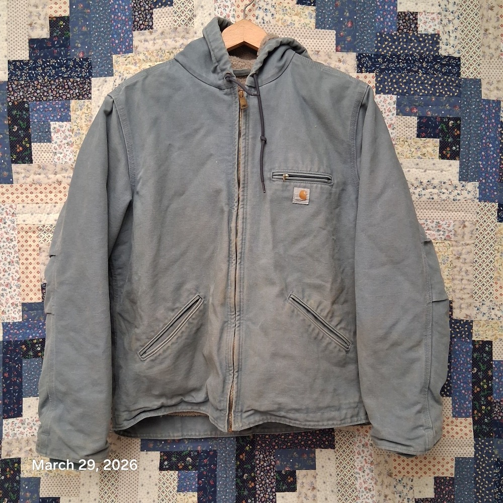 Carhartt Sierra Jacket Womens Medium Seaglass Sherpa Lined Hooded WJ141 331